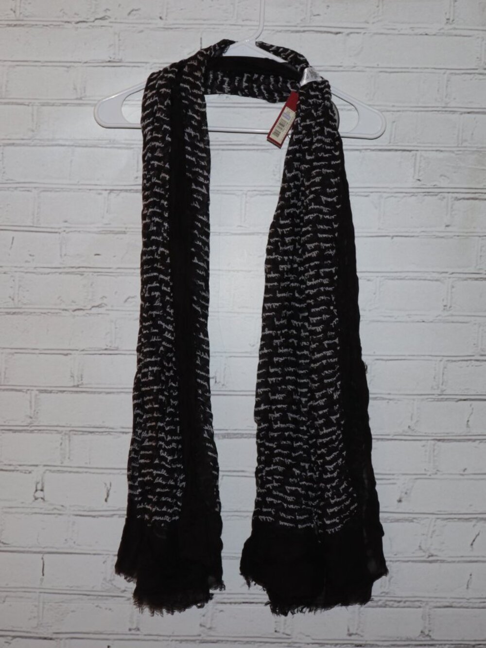 🖤 NWT Merona Scarf · 40x68" · Script Print Brand‑new with tags